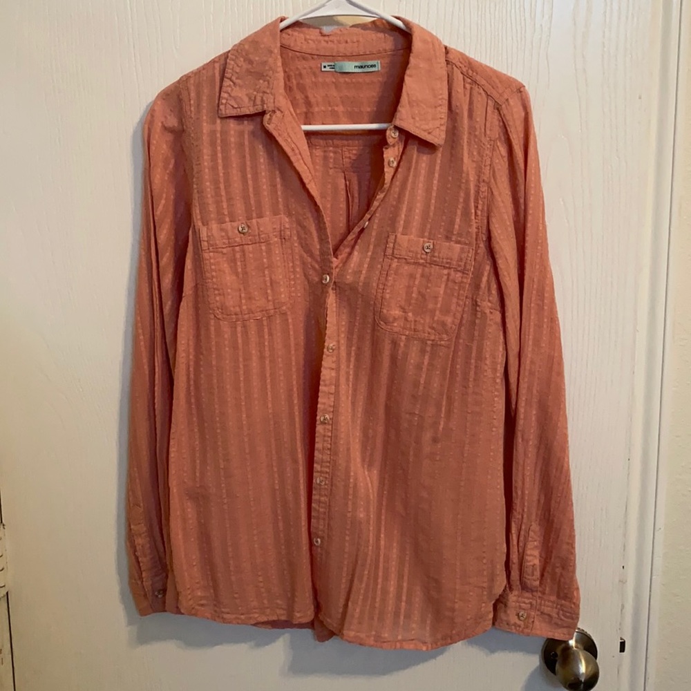 Pink/coral button down
